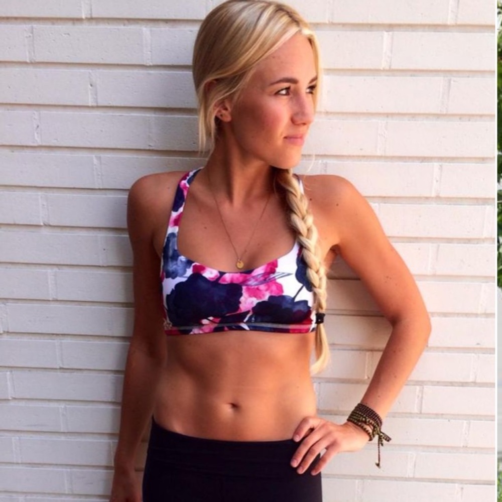 Lululemon Free To Be Bra Inky Floral Ghost Inkwell Bumble Berry / Inkwell